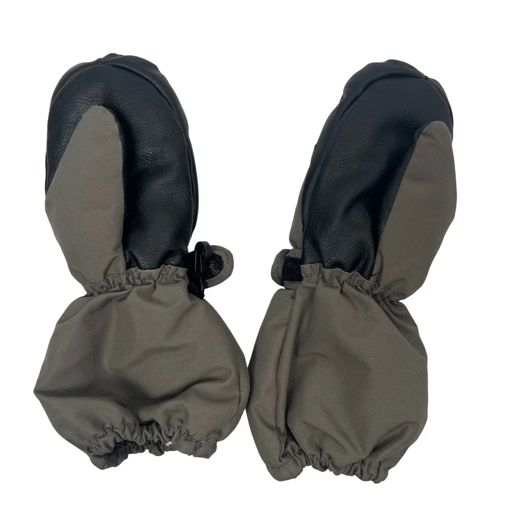 MCTi Kids Winter Mittens Size‎ 2 Gray Black Waterproof Insulated Warm